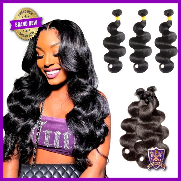 Body Wave Human Hair Extensions 3 Bundles 18-22 Inch Brazilian Virgin